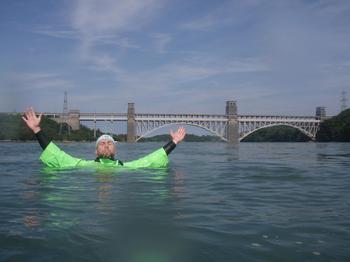 Mike swimming in the Menai Straits